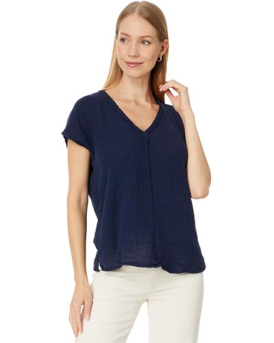 Michael Stars Draya V-neck Top - Blue