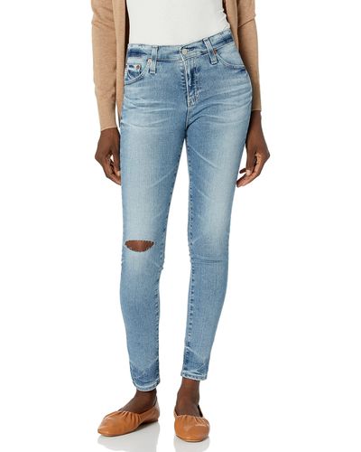 AG Jeans Farrah High-rise Ankle Skinny In 23 Years Showbiz - Blue