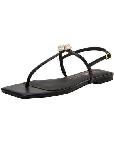 Katy Perry The Camie T-strap Thong Flat Sandal - Black