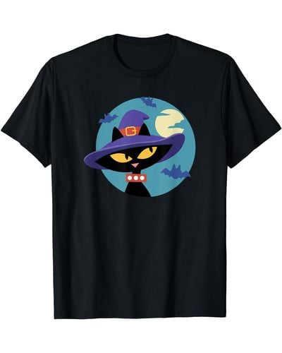 Paul Frank Halloween Witchy Mika Cat Spooky Circle T-shirt - Black