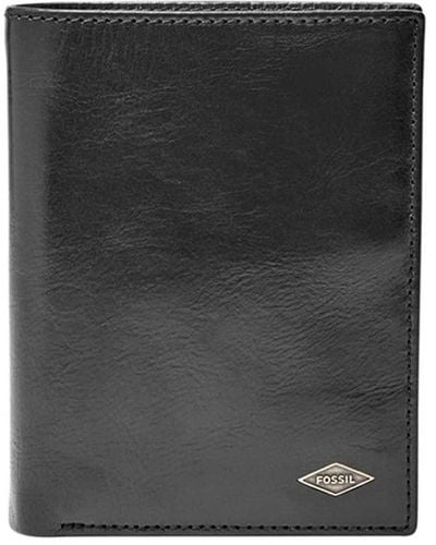 Fossil Rfid Blocking Leather International Combination Wallet - Black