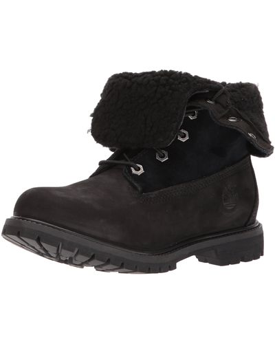 Timberland Authentic Teddy Fleece Waterproof Ankle Boots - Black