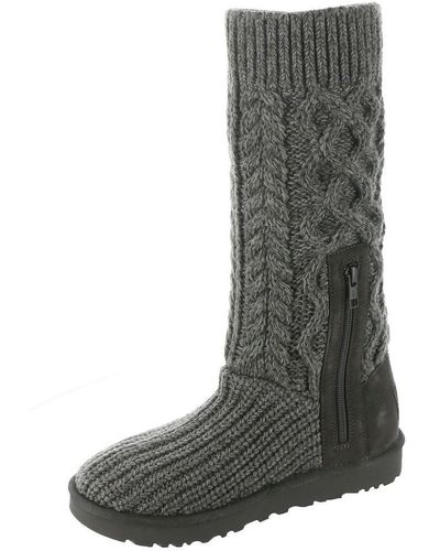 UGG Classic Cardi Cabled Knit Boot - Gray