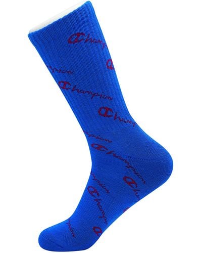 Champion Mens Double Dry 1-pair Pack Crew Sock - Blue
