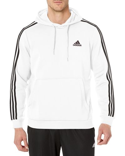 adidas Essentials Fleece 3-stripes Hoodie - White