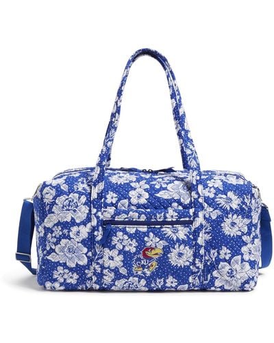 Vera Bradley Cotton Collegiate Large Travel Duffle Bag - Blue
