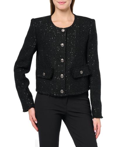 BCBGMAXAZRIA Girls Tweed Jacket in Black
