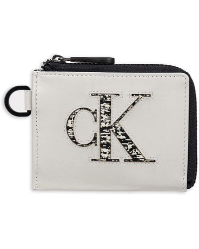 Calvin Klein Rfid Half Zip Around Card Case Wallet - Gray