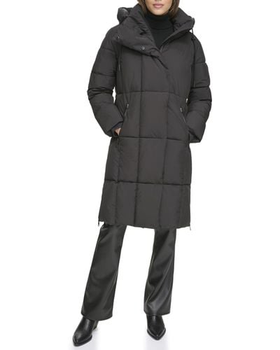 DKNY Hooded Long Puffer - Black
