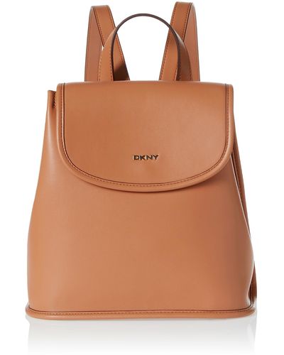 New DKNY Tan/Brown Saffiano Leather Backpack Bag for Sale in