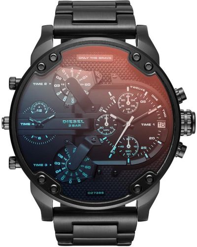 DIESEL Analog Quartz Watch With Leather Strap Dz7313 - Black