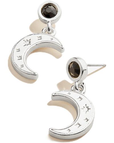 ALEX AND ANI V19emns04ss,moon Statement Earrings,shiny Silver,clear - Metallic