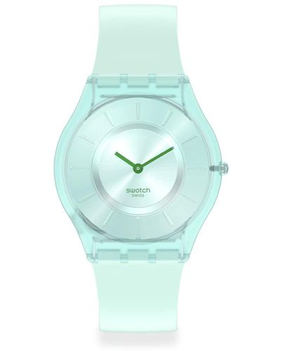 Swatch Skin Classic Biosourced Sweet Mint Quartz Watch - Blue