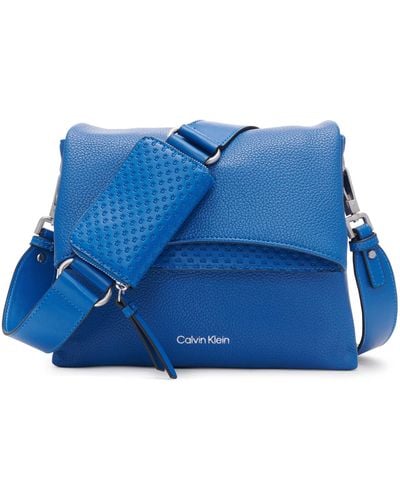 Calvin Klein Chrome Organizational 2 In 1 Flap Crossbody - Blue