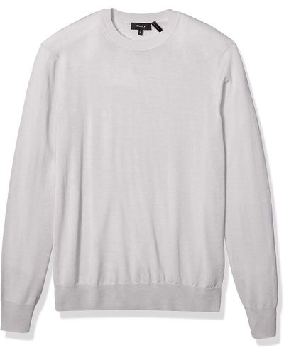 Theory Crew Neck Regal Wool Sweater - White