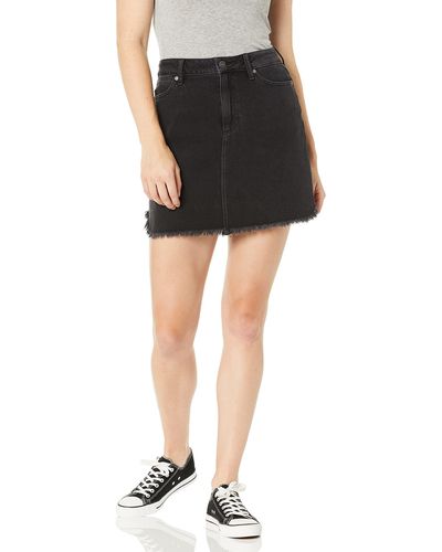 PAIGE Aideen Skirt W/curved Fray Hem - Black