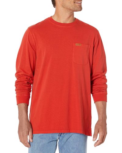Pendleton Long Sleeve Premium Deschutes Pocket T-shirt - Red