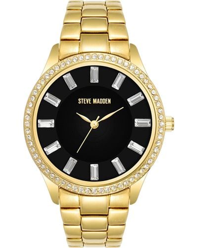 Steve Madden Genuine Crystal Accented Bracelet Watch - Metallizzato