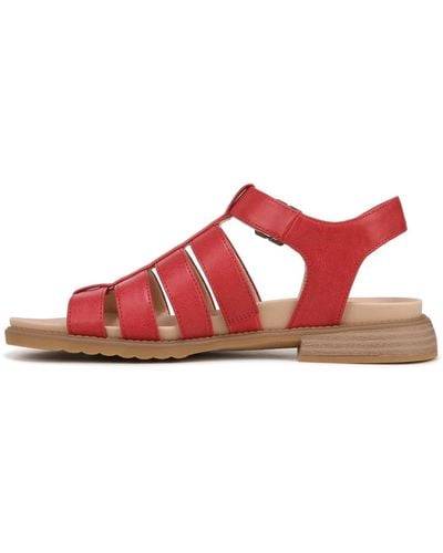 Dr. Scholls S A Ok Flat Sandal Heritage Red Smooth 8.5 M