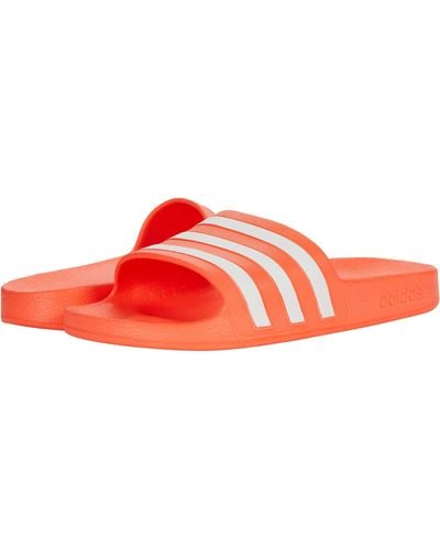 adidas Adilette Aqua Slides Sandal - Red