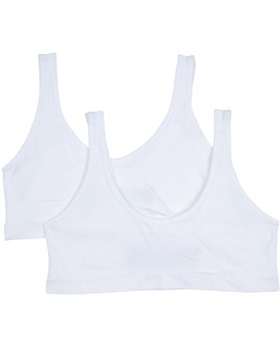 Hanes Womens Seamless Comfortflex Fit Cozy Pullover 2-pack Training Bra - White