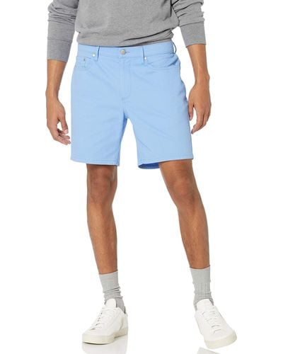 Amazon Essentials Elastische 5-Taschen-Shorts in schmaler Passform mit 18 cm Schrittlänge - Blau