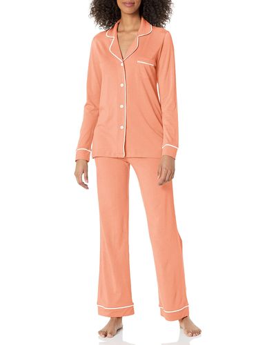 Cosabella Plus Size Bella Long Sleeve Top & Pant Pajama Set - Natural