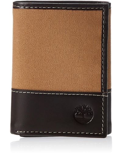 Timberland Canvas & Leather Trifold Wallet - Multicolour