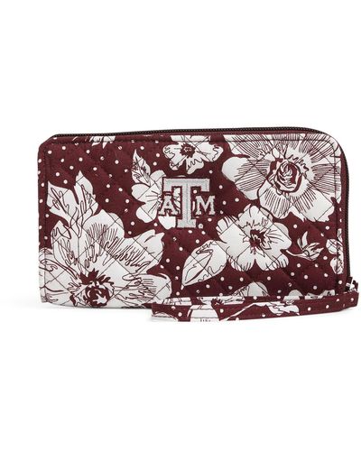 Vera Bradley Collegiate Recycled Cotton Front Zip Wristlet With Rfid Protection - Multicolor