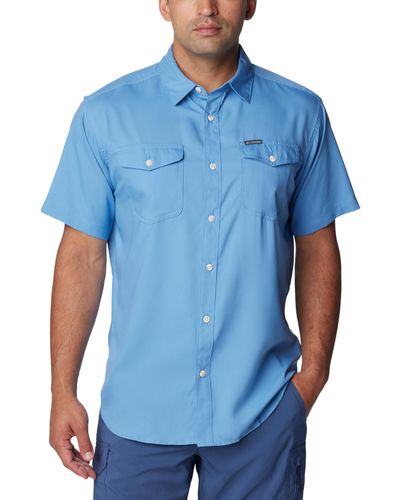 Columbia Utilizer Ii Solid Short Sleeve Shirt - Blue