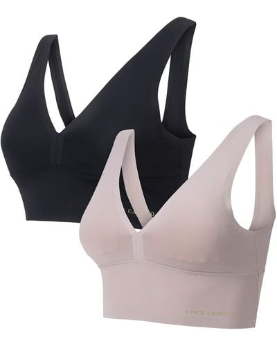 Vince Camuto Women's Bra - 2 Pack Comfort Molded Microfiber Bra (B Cup/C  Cup), Size 34B, Chai/Black at  Women's Clothing store