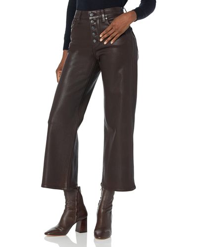 PAIGE Anessa W/exposed Button Fly High Rise Wide Leg In Chicory Luxe Coating - Black