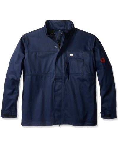 Caterpillar Big And Tall Flame Resistant Uninsulated Jacket - Blue