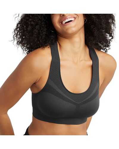 Champion , Infinity Racerback, Moderate Support, Seamless Sports Bra For , Black, Small