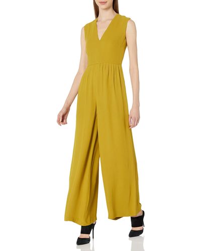 French Connection Womens Crepe Jumpsuit - Yellow