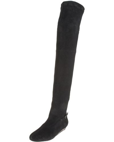 Robert Clergerie Kent Over-the-knee Boot,black Stretch Suede,9 M Us
