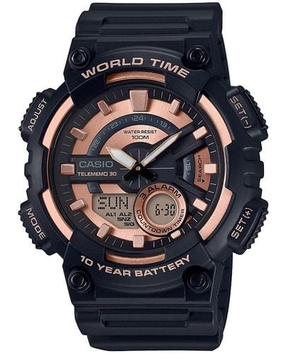 G-Shock Aeq-110w-1a3v Telememo Analog-digital Display Quartz Black Watch
