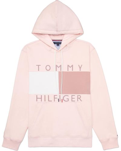 Tommy Hilfiger Colorblock Hoodie With Magnetic Closure - Pink