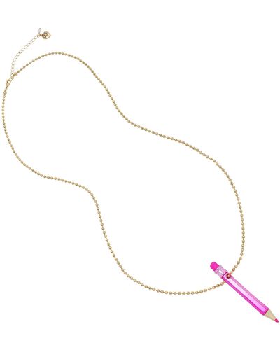 Betsey Johnson Pencil Pendant Necklace - Metallic