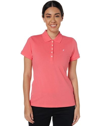Nautica Poloshirt mit 5 Knöpfen - Pink