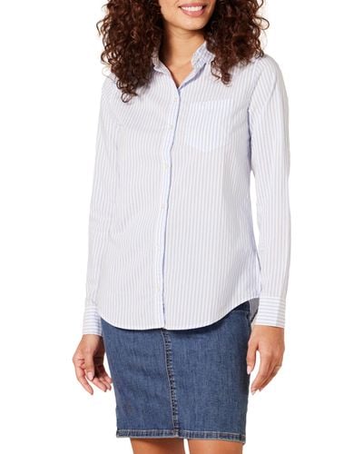 Amazon Essentials Classic-fit Long-sleeve Button-down Poplin Shirt - White