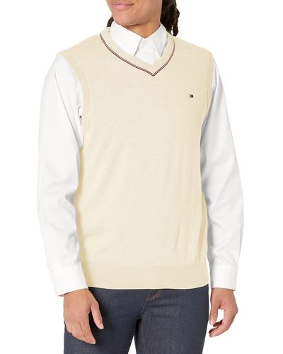 Tommy Hilfiger Mens Cotton Sweater Vest - White