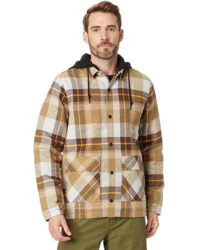 Volcom Field Insulated Flannel Hooded Snowboard Shirt Jacket - Multicolor
