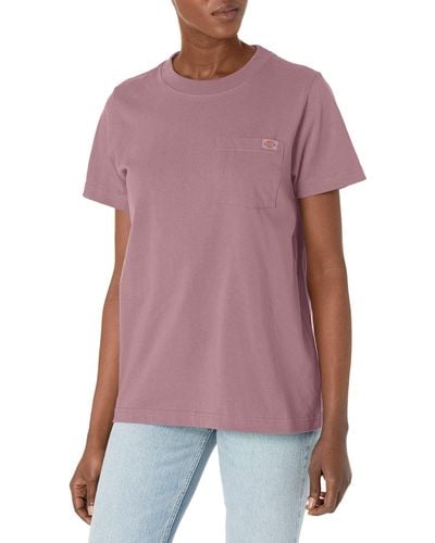Dickies Womens Short Sleeve Heavyweight T-shirt T Shirt - Purple