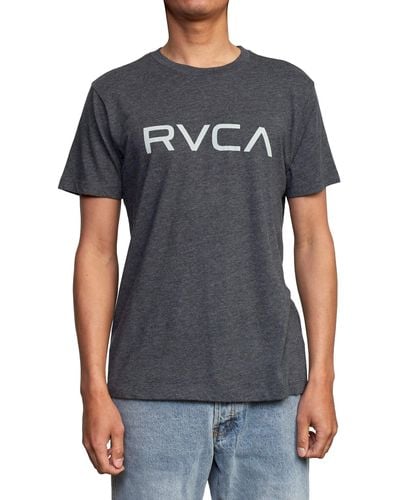 RVCA Premium Red Stitch Short Sleeve Graphic Tee Shirt - Black