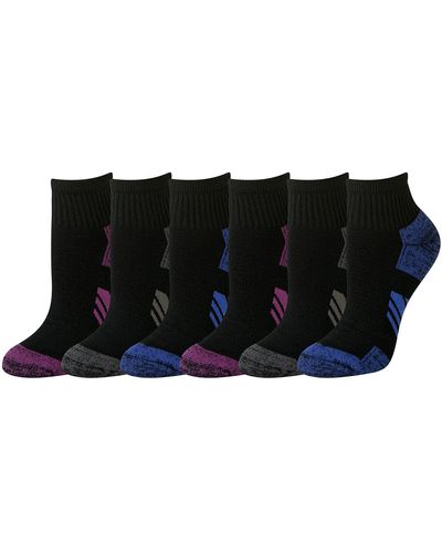 Amazon Essentials 6-pack Performance Cotton Cushioned Athletic Ankle Socks, Black, Shoe Size: 6-9