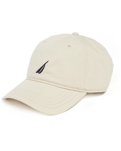 Nautica Mens Classic Logo Adjustable Hat Baseball Cap - Natural