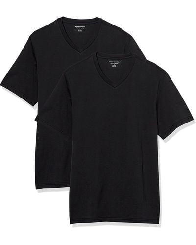 Amazon Essentials 2-Pack Regular-fit Short-Sleeve V-Neck T-Shirt - Noir