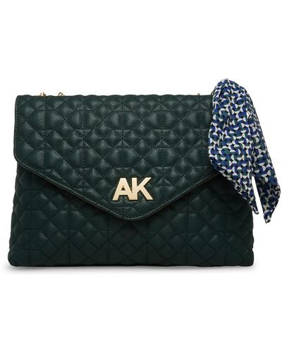 Anne Klein S Quilted Flap Shoulder Bag - Green