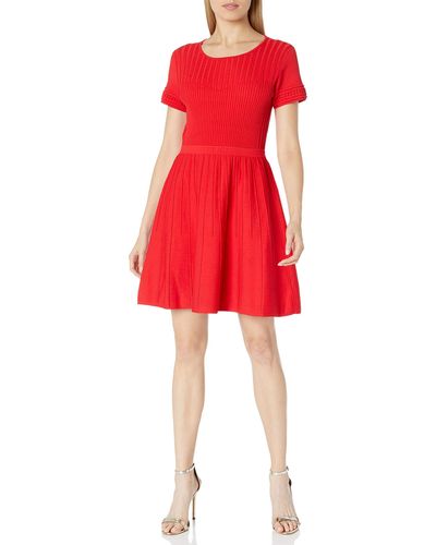 Parker Hamilton Fit-n-flare Knit Dress - Red